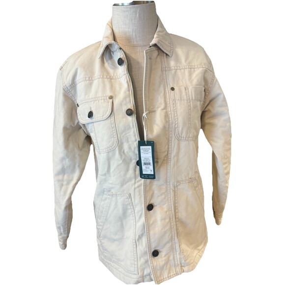 Alpine Design Women’s XS Quilted Chore Coat Natural Khaki Organic Cotton - Picture 10 of 13